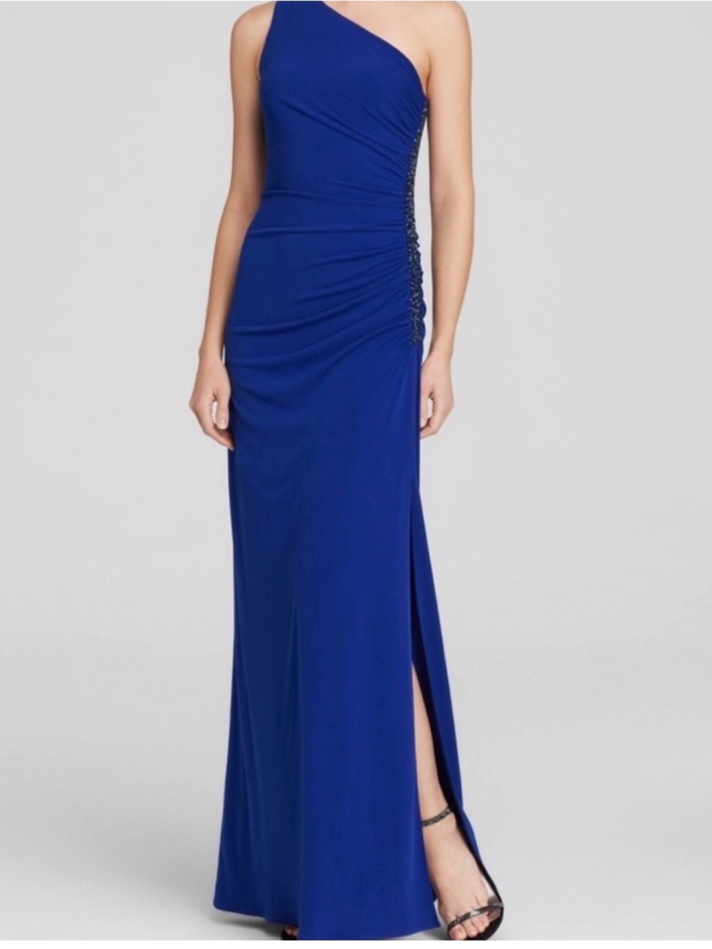 Laundry By Shelli Segal One-Shoulder Cobalt Blue Gown